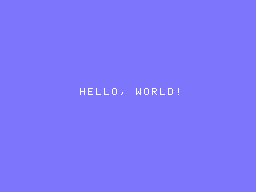 Amy Studio Hello World running in GearColeco